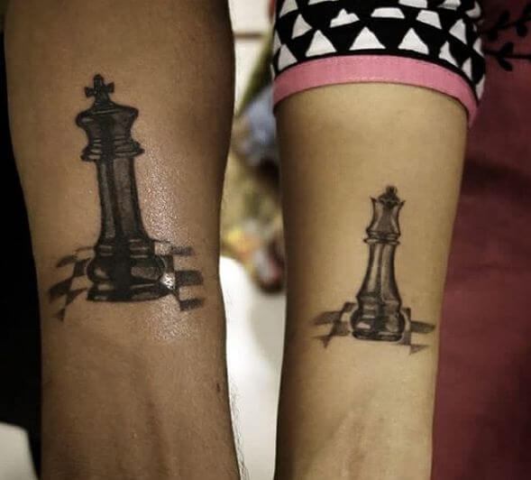 King And Queen Chess Tattoos