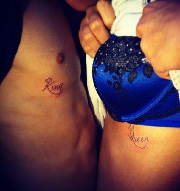 King And Queen Couple Tattoo