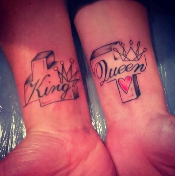 King And Queen Couple Tattoos