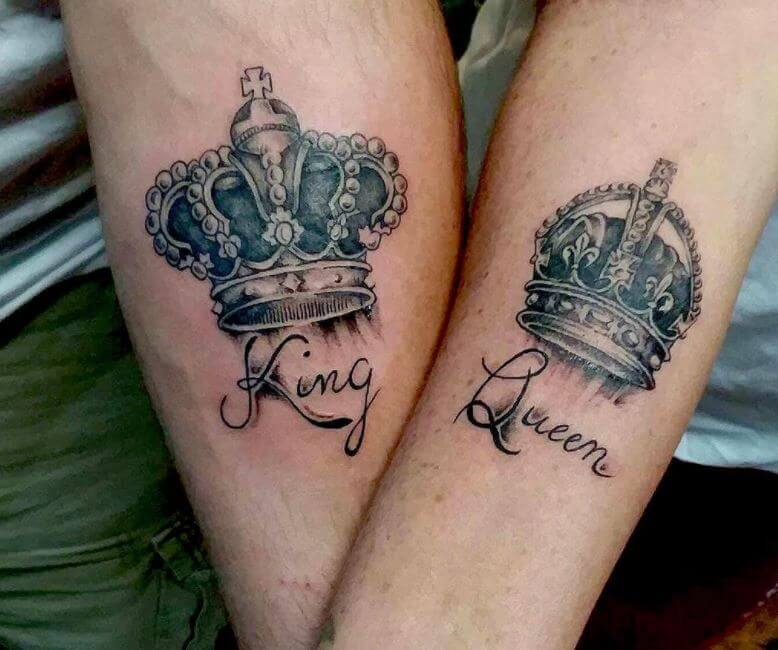 King And Queen Crown Tattoos (1)