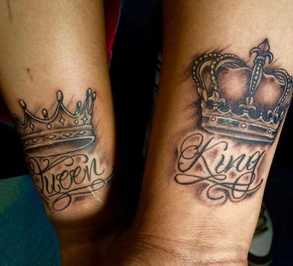 King And Queen Crown Tattoos