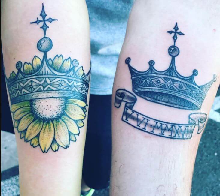 King And Queen Crowns Tattoo