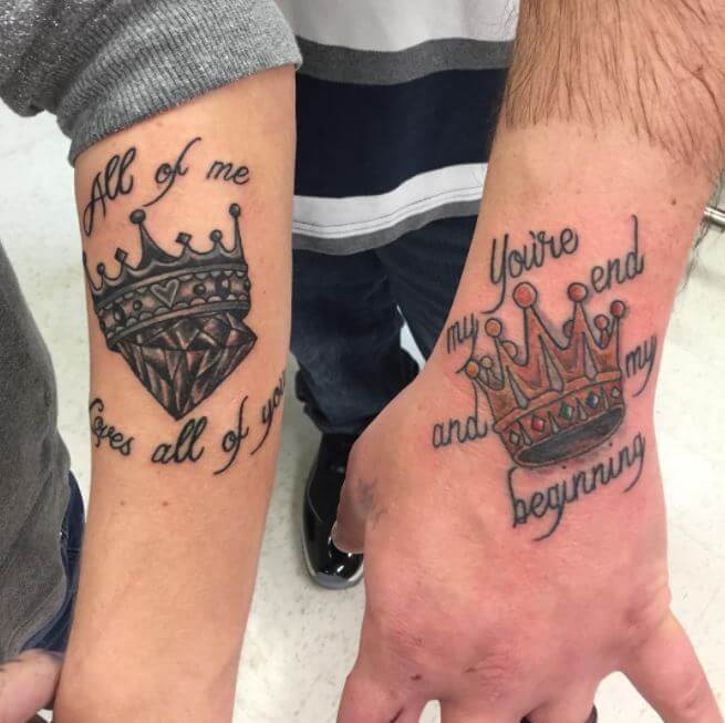 King And Queen Crowns Tattoos