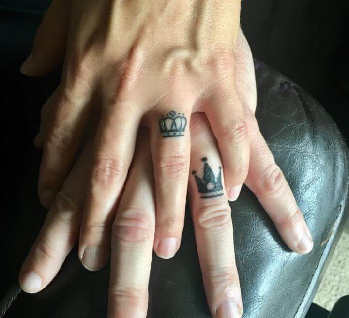 King And Queen Finger Tattoos