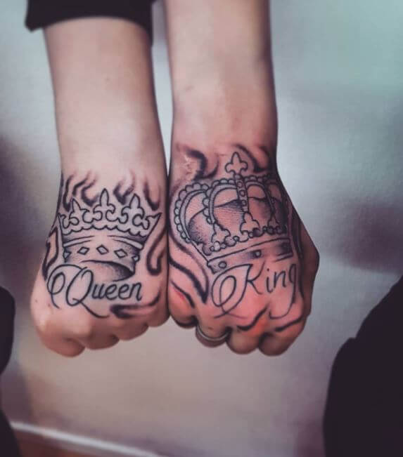 King And Queen Hand Tattoo