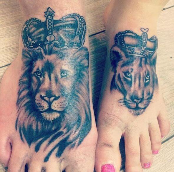 King And Queen Lion Tattoos