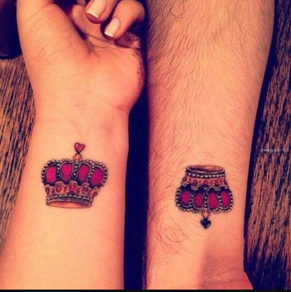 King And Queen Matching Tattoos