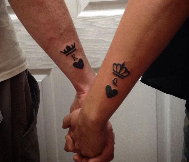 King And Queen Of Hearts Tattoo