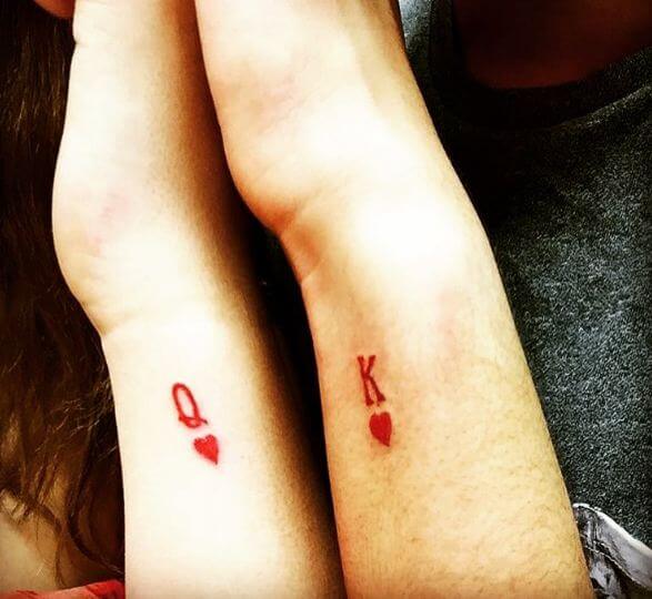 King And Queen Of Hearts Tattoos