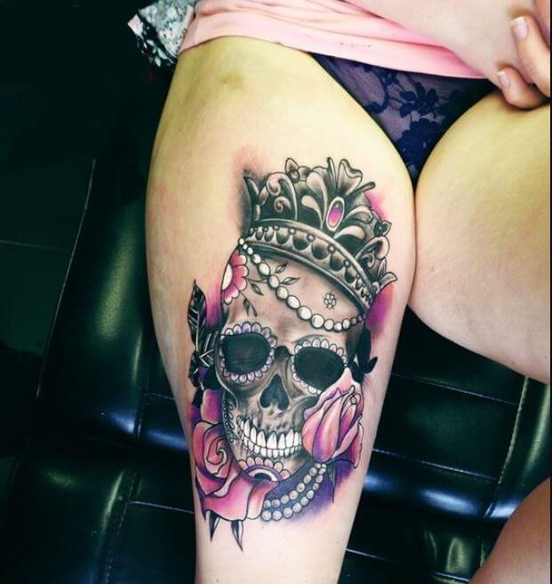 King And Queen Skull Tattoo