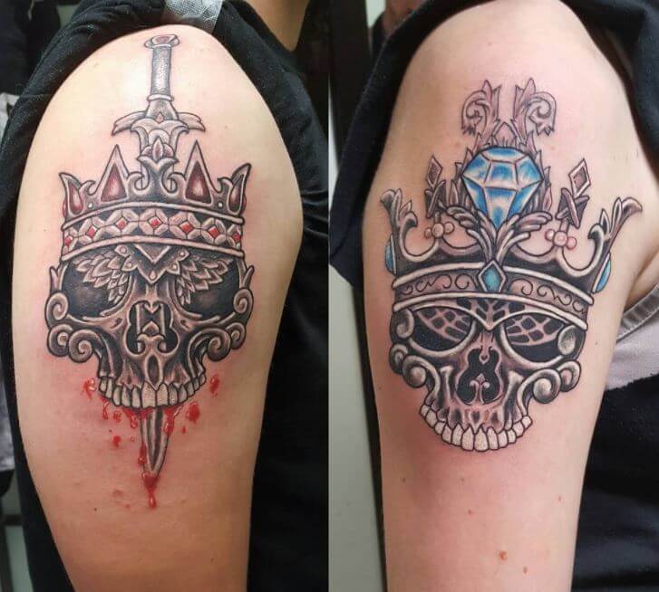 King And Queen Skull Tattoos Ideas