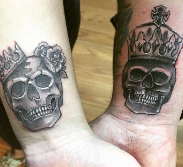 King And Queen Skull Tattoos