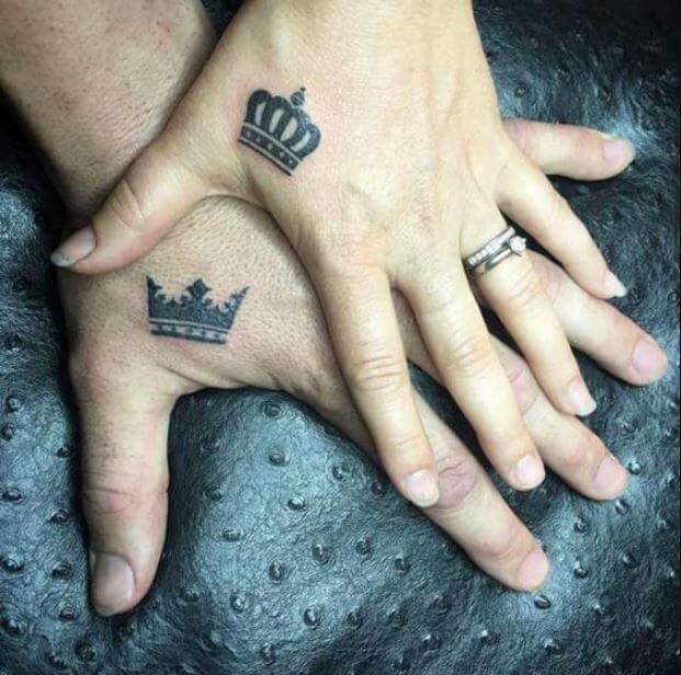 King And Queen Tattoos On Hand