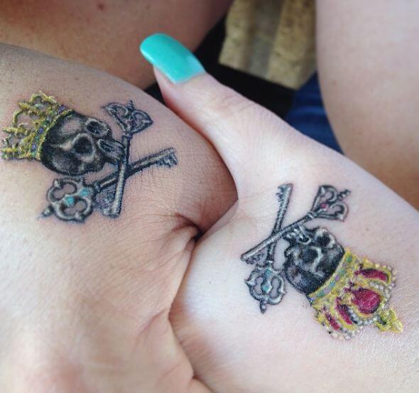 King And Queen Tattoos On Hand