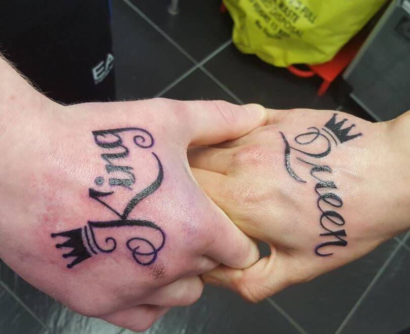King And Queen Tattoos On Hands