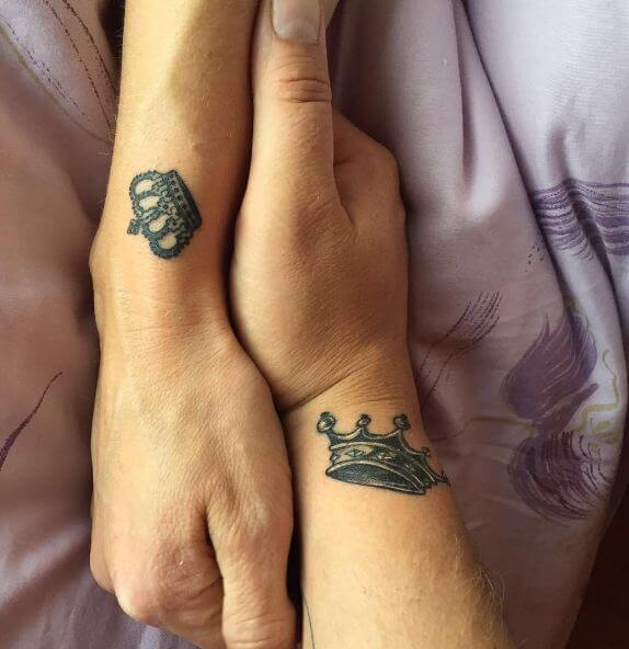 King And Queen Wrist Tattoos