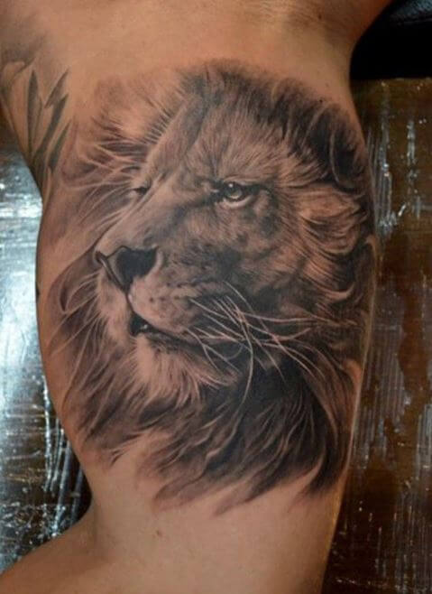 Lion Tattoo Inner Bicep