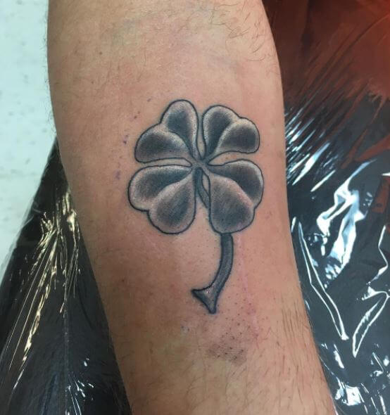 Little Four Leaf Clover Irish Tattoo Design