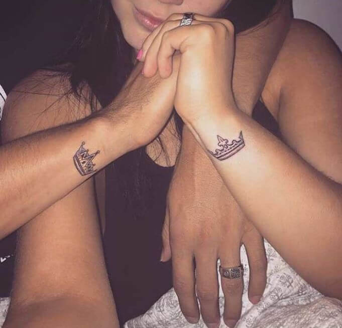 Matching King And Queen Tattoos