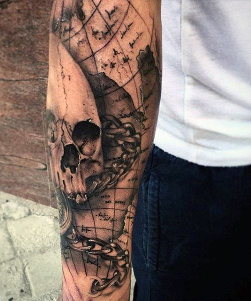 Nautical Pirate Map Tattoos (16)