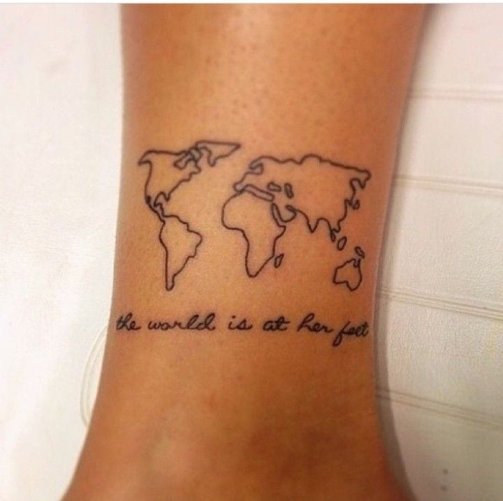 230+ Cool World Map Tattoos Designs (2023) Geography, Continent