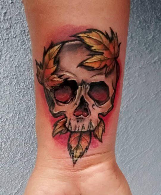 Neo Traditional Skull Tattoo