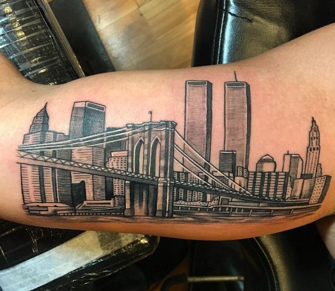 New York City On Inner Bicep Tattoos