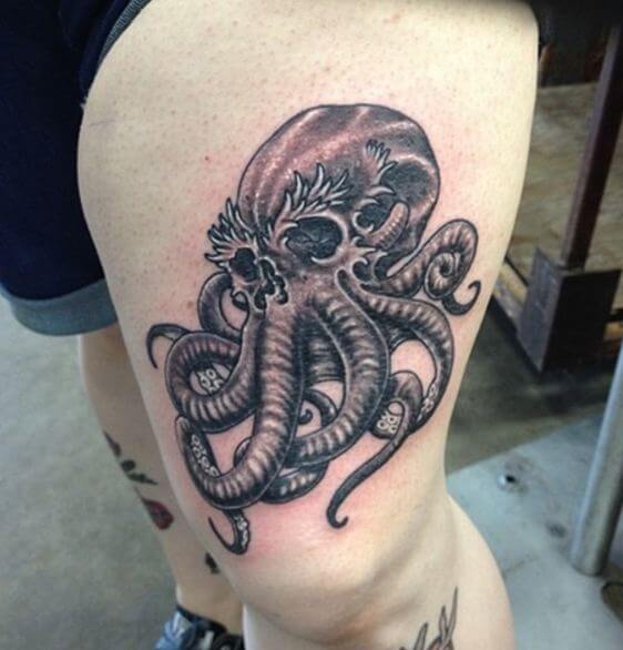 Octopus Tattoos On Thigh