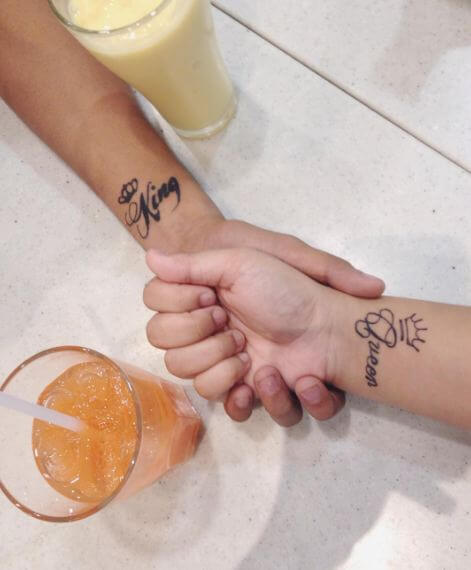 Queen And King Tattoos For Couples