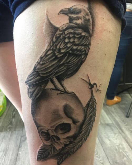 Raven Skull Tattoo (1)