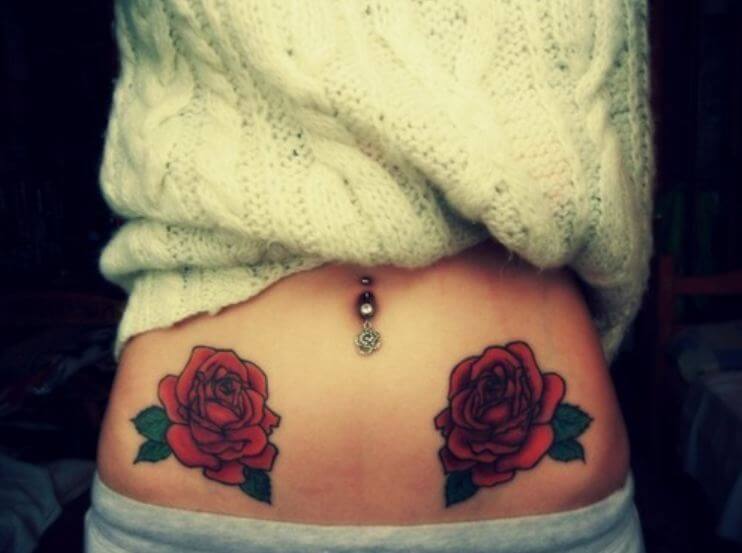 Roses Tattoos On Stomach