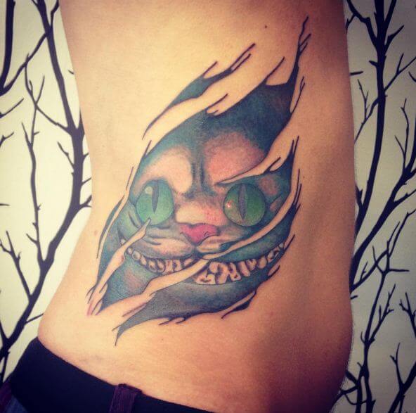 Scary Cheshire Cat Alice In Wonderland Tattoos