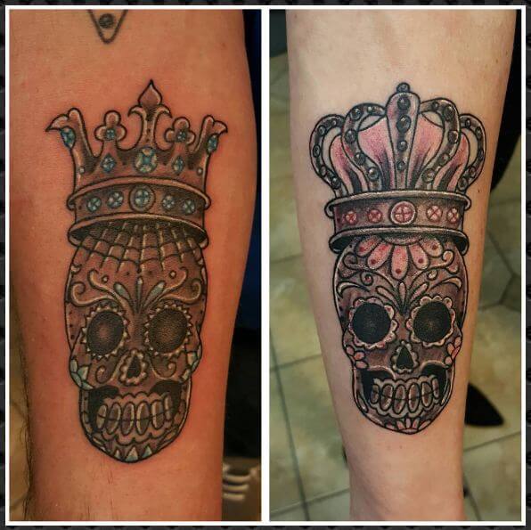 Skeleton King And Queen Tattoo