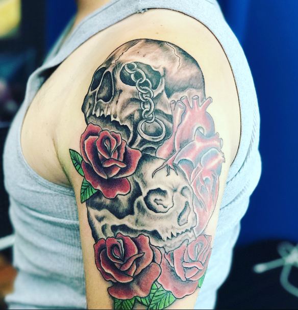 Skull And Roses Tattoos