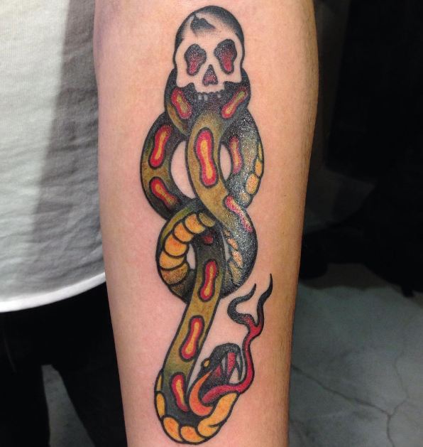 Skull And Snake Tattoos