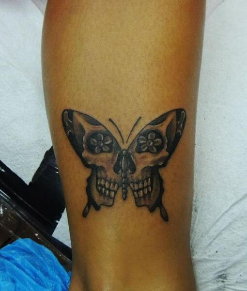 Skull Butterfly Tattoo
