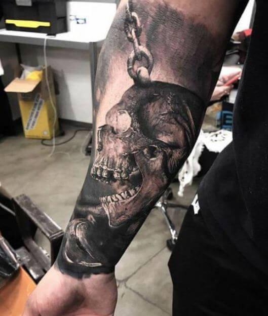 Skull Cover Up Tattoo
