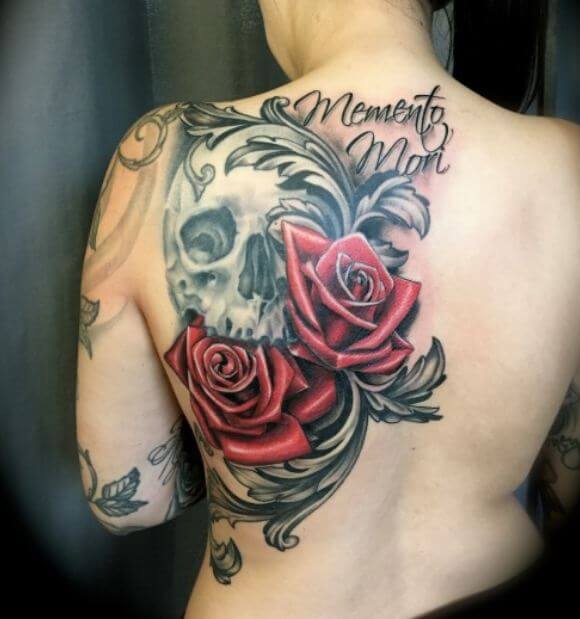 Skull Flower Tattoo (1)