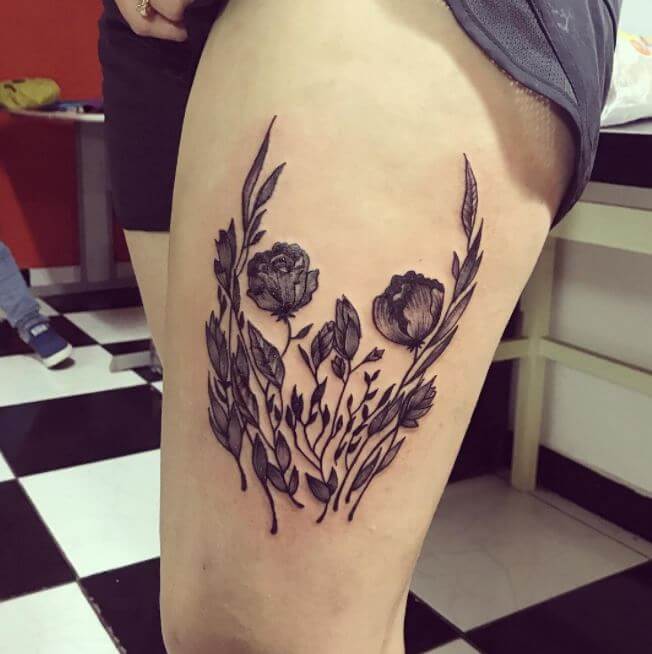 Skull Flower Tattoo
