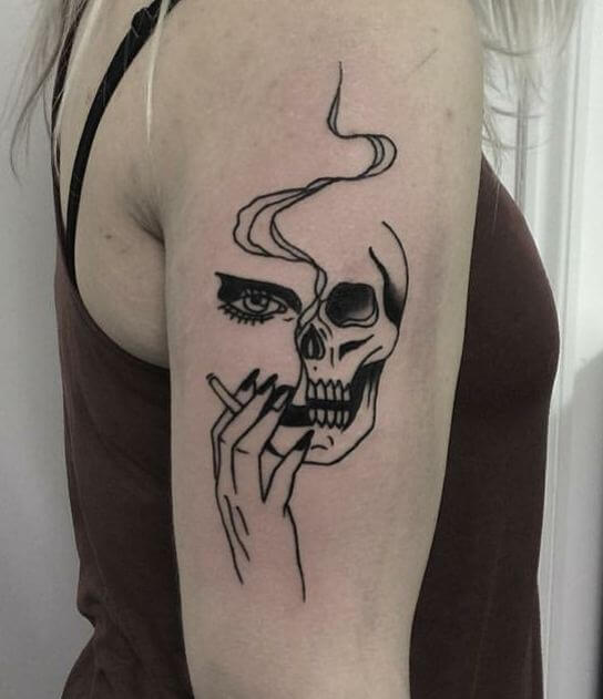 Skull Smoke Tattoo