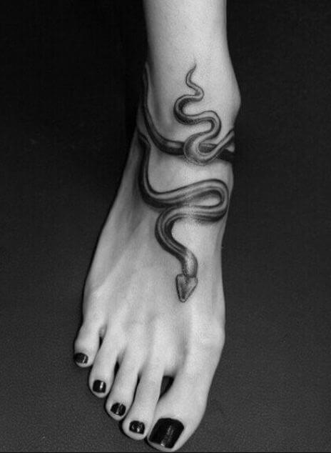 Snake Tattoos On Feet