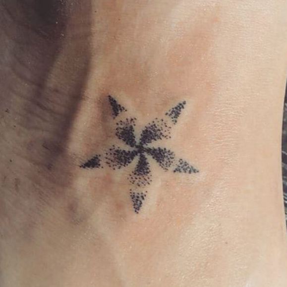 Star Feminine Tattoos On Ankle