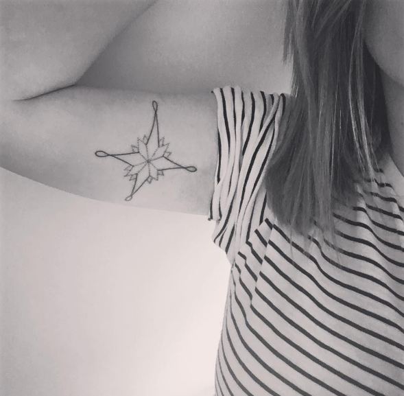 Star Inner Biceps Tattoos For Girls