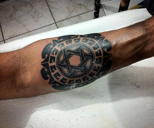 Star Maori Tattoos On Forearm