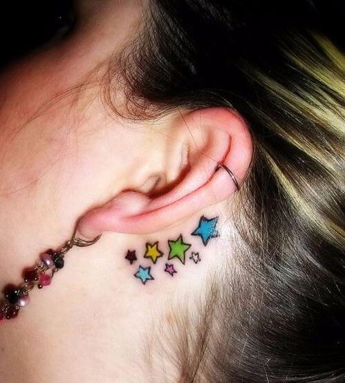 Star Tattoo Behind Ears