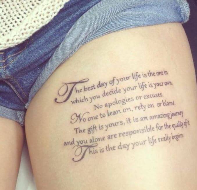 Thigh Quote Tattoos
