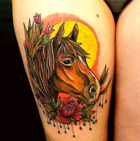 Traditional Horse Tattoo