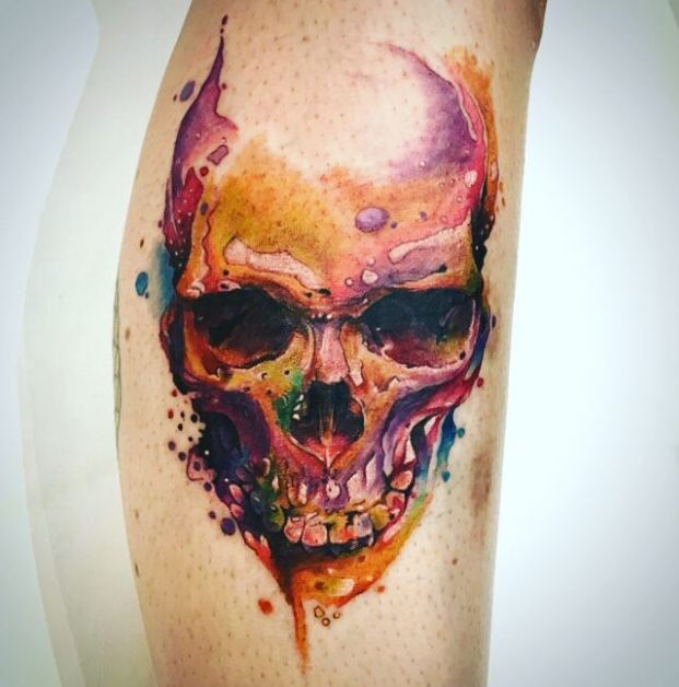 Watercolor Skull Tattoos