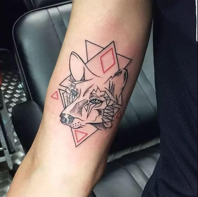 Wolf Inner Bicep Tattoo