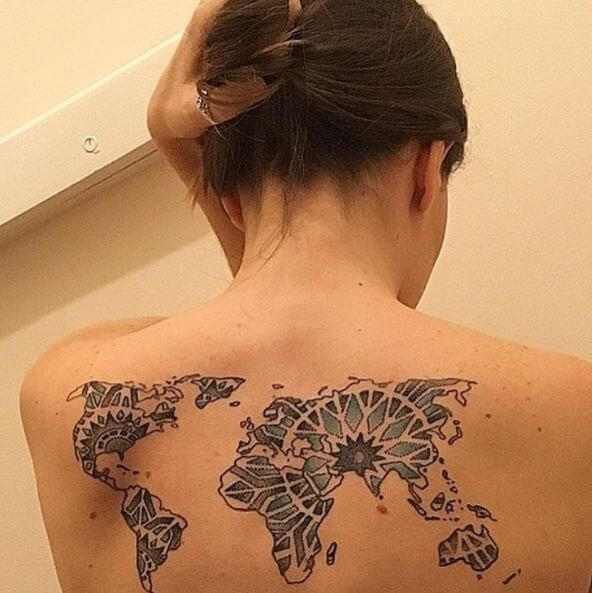 World Map Tattoos On Back